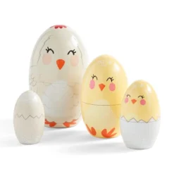 Dunelm Set Of 4 Stackable Easter Chick Dolls -Elegant Home 30792508 alt03