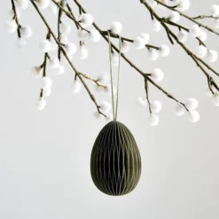 Dunelm Sage Paper Honeycomb Easter Egg Hanging Decoration