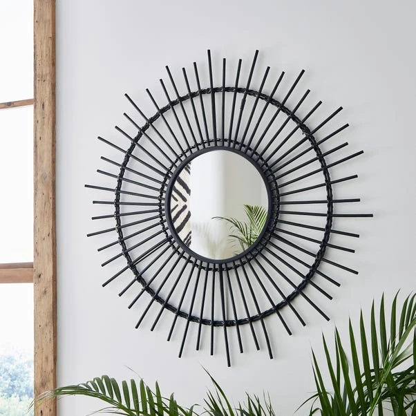 Dunelm Black Bamboo Mirror 80cm 1 Dunelm Black Bamboo Mirror 80cm