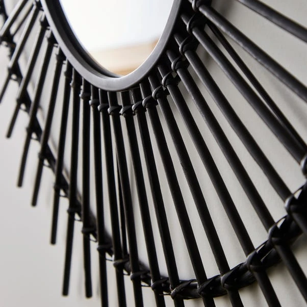 Dunelm Black Bamboo Mirror 80cm 2 Dunelm Black Bamboo Mirror 80cm - Image 2