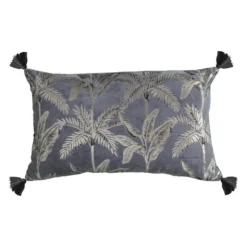 Cedar & Sage Palm Tassel Velvet Cushion