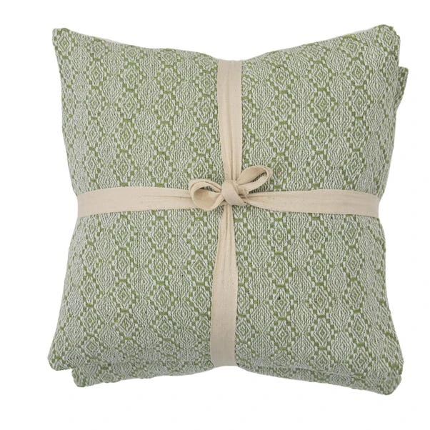 Set Of 2 Simply Green Recycled Cotton Diamond Cushions 1 Set Of 2 Simply Green Recycled Cotton Diamond Cushions