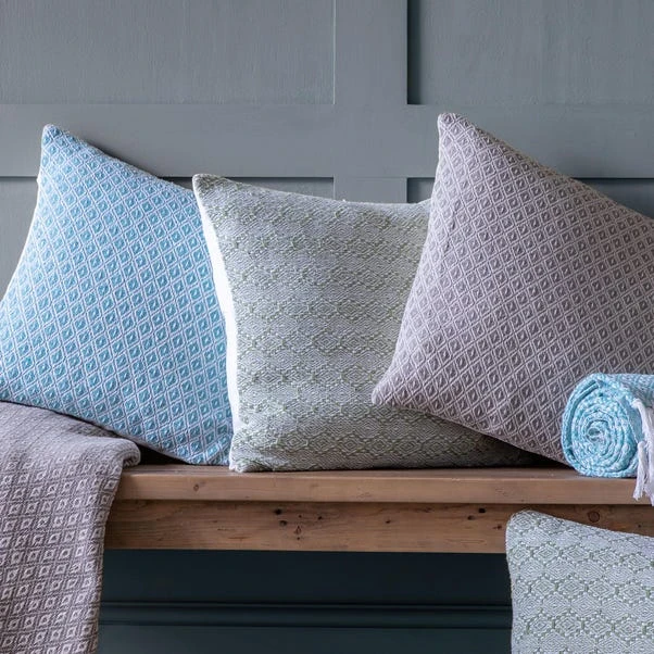 Set Of 2 Simply Green Recycled Cotton Diamond Cushions 2 Set Of 2 Simply Green Recycled Cotton Diamond Cushions - Image 2