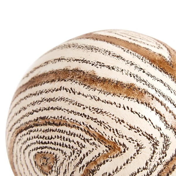 Dunelm Wood Effect Ball Brown 2 Dunelm Wood Effect Ball Brown - Image 2
