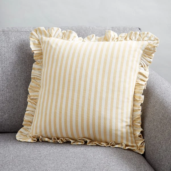 Dunelm Frilled Stripe Cushion Cover 1 Dunelm Frilled Stripe Cushion Cover