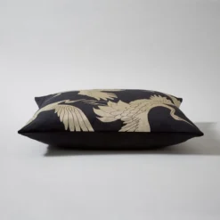Dunelm Crane Foil Print Cushion -Elegant Home 30796419 alt02