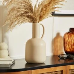 Dunelm Bottle Shaped Vase 30cm White Sand