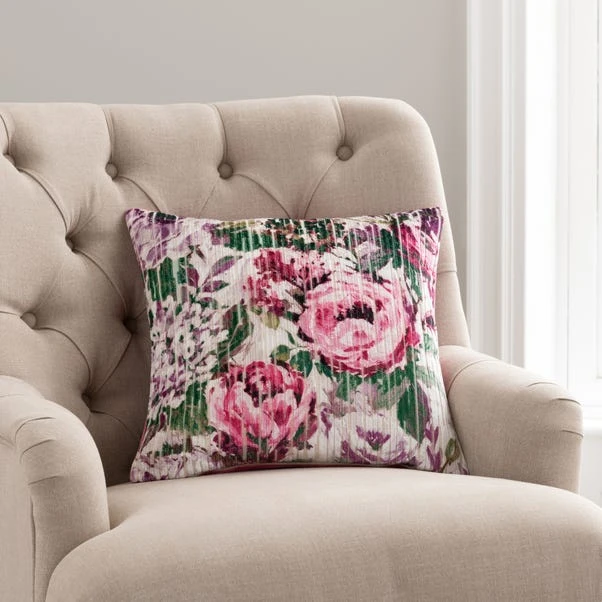 Dunelm Kinsley Floral Pink Cushion 1 Dunelm Kinsley Floral Pink Cushion