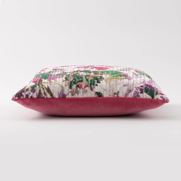 Dunelm Kinsley Floral Pink Cushion 3 Dunelm Kinsley Floral Pink Cushion - Image 3