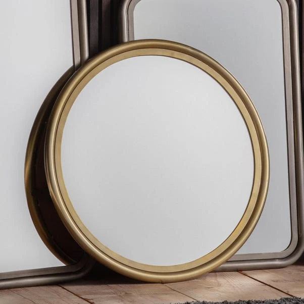 Cedar & Sage Bellevue Round Brass Wall Mirror, 76cm 1 Cedar & Sage Bellevue Round Brass Wall Mirror, 76cm