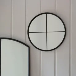 Cedar & Sage Anniston Round Wall Mirror, Black 60cm
