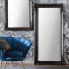 Cedar & Sage Patton Leaner Mirror, Antique Black 80x167cm