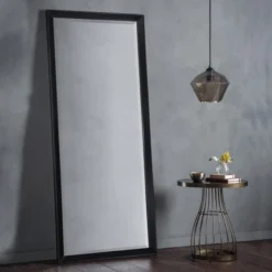 Cedar & Sage Lyra Leaner Mirror, Black 178x76cm