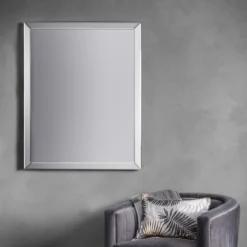 Cedar & Sage Lyra Overmantle Mirror, Silver 112x87cm