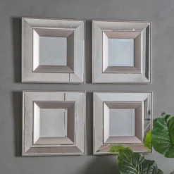 Cedar & Sage Set Of 4 Monto Square Mirrors, 36cm