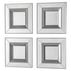Cedar & Sage Set Of 4 Monto Square Mirrors, 36cm -Elegant Home 30797773 alt02