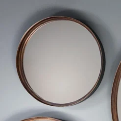 Cedar & Sage Set Of 2 Ruse Round Wall Mirrors, 41cm