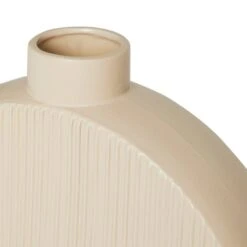 Dunelm Flat Circular Vase 40cm White Sand -Elegant Home 30797981 alt03