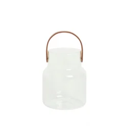 Dunelm Faux Leather Handled Lantern 16.5cm -Elegant Home 30797988 alt02