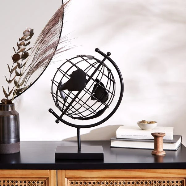 Dunelm Black Metal Globe 1 Dunelm Black Metal Globe