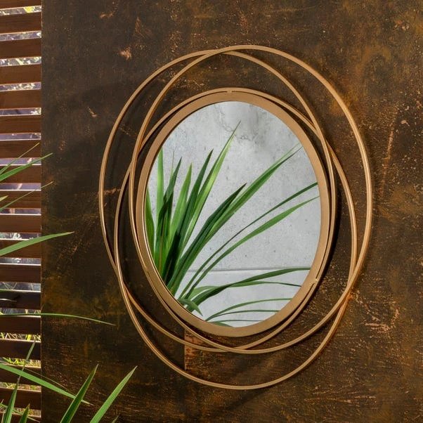 Dunelm Indoor Outdoor Gold Luxe Mirror 70cm 1 Dunelm Indoor Outdoor Gold Luxe Mirror 70cm