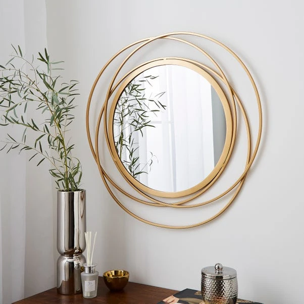 Dunelm Indoor Outdoor Gold Luxe Mirror 70cm 2 Dunelm Indoor Outdoor Gold Luxe Mirror 70cm - Image 2