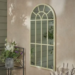 Dunelm Indoor Outdoor Cream Country Window Mirror 90cm X 45cm