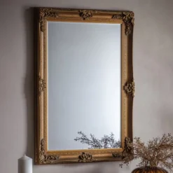 Cedar & Sage Geneva Rectangle Mirror, Gold 110x79cm