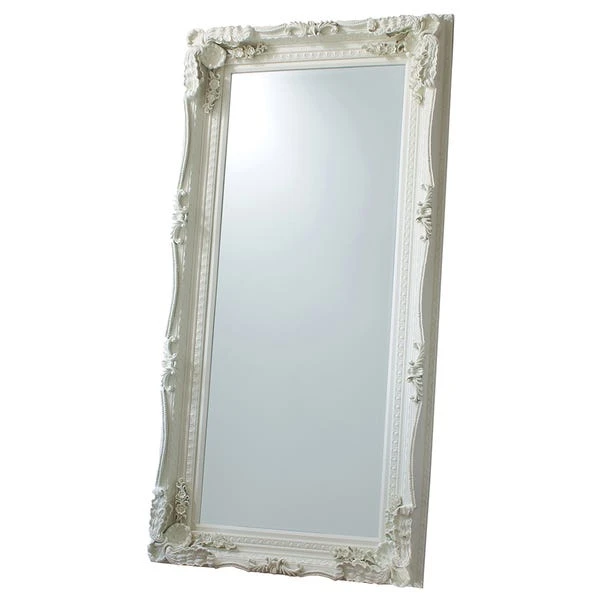 Cedar & Sage Carved Calera Leaner Mirror, Cream 90x176cm 1 Cedar & Sage Carved Calera Leaner Mirror, Cream 90x176cm