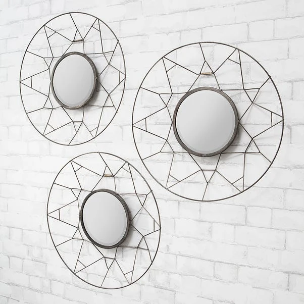 Cedar & Sage Set Of 3 Towson Round Wall Mirrors, 45cm 1 Cedar & Sage Set Of 3 Towson Round Wall Mirrors, 45cm
