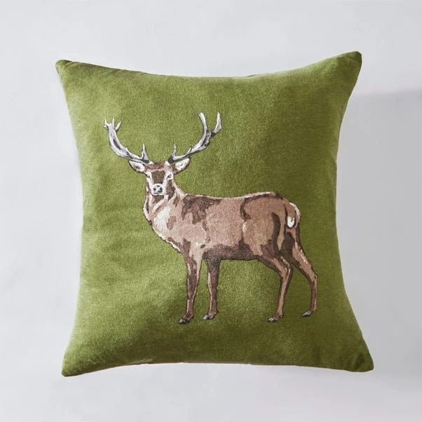 Brushed Cotton Stag Cushion 2 Brushed Cotton Stag Cushion - Image 2