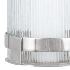 Pacific Lifestyle Metal And Clear Textured Tall Hurricane Vase -Elegant Home 30803437 alt03