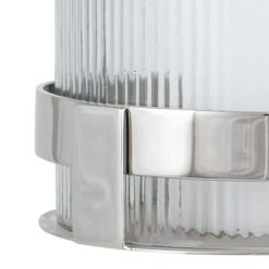 Pacific Lifestyle Metal And Clear Textured Small Hurricane Vase -Elegant Home 30803438 alt03