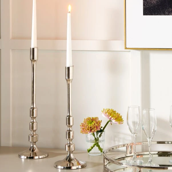 Pacific Lifestyle Shiny Nickle Candlestick 1 Pacific Lifestyle Shiny Nickle Candlestick