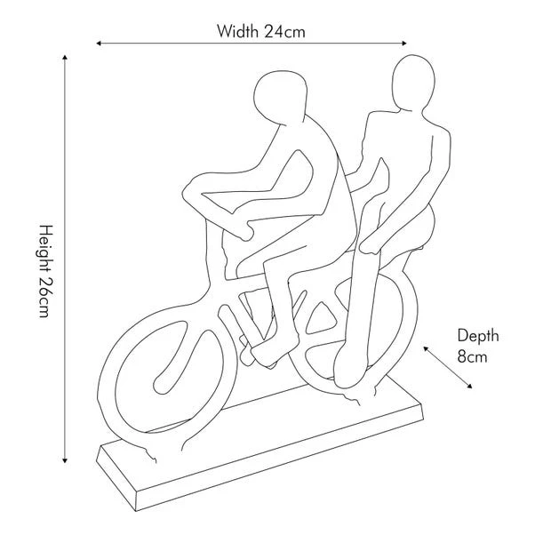 Pacific Lifestyle Double Cyclist Silver Ornament 5 Pacific Lifestyle Double Cyclist Silver Ornament - Image 5