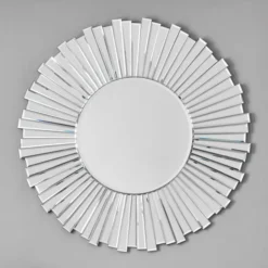 Pacific Lifestyle Starburst Round Mirrored Glass Wall Mirror, 80cm