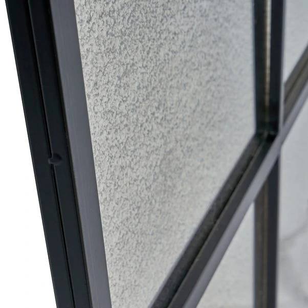 Pacific Lifestyle 12 Pane Metal Floor Mirror With Foxed Glass, Matt Black 100x200cm 4 Pacific Lifestyle 12 Pane Metal Floor Mirror With Foxed Glass, Matt Black 100x200cm - Image 4