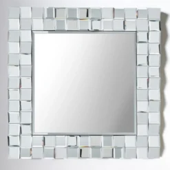 Pacific Lifestyle Mirrored Glass Tile Square Wall Mirror, 65cm