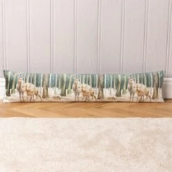 Evans Lichfield Stag Scene Teal Draught Excluder